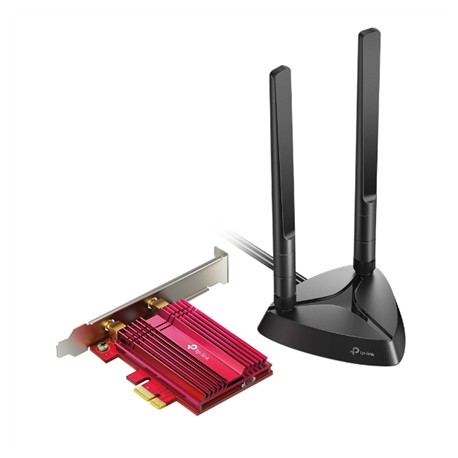 TP-LINK AX3000 Wi-Fi 6 Bluetooth 5.0 PCIe Adapter TX3000E 2.4GHz/5GHz Antenna type 2xHigh-Gain External Antennas 574+2402 Mbit/s