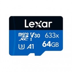 Lexar 64GB High-Performance 633x microSDHC UHS-I, up to 100MB/s read 20MB/s write Lexar Memory card LMS0633064G-BNNNG 64 GB micr
