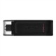 Kingston USB Flash Drive DataTraveler 70 256 GB USB 3.2 Gen 1 Type-C Black