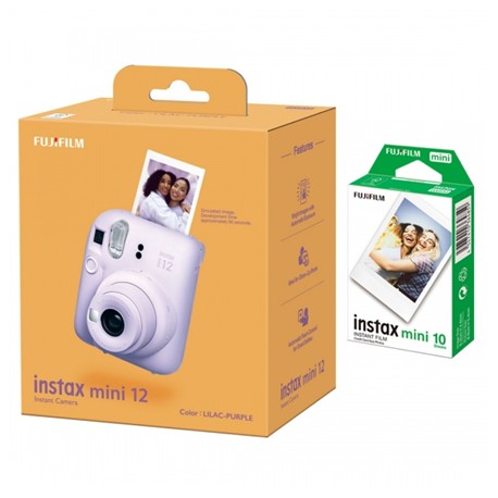 Fujifilm Instax Mini 12 Camera + Instax Mini Glossy (10pl) Lilac Purple 800