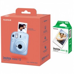 Fujifilm Instax Mini 12 Camera + Instax Mini Glossy (10pl) Pastel Blue 800
