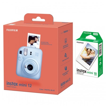 Fujifilm Instax Mini 12 Camera + Instax Mini Glossy (10pl) Pastel Blue 800