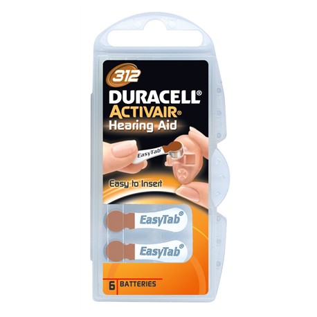 Duracell | A312/DA312/ZL312 | Zinc air cells | 6 pc(s)