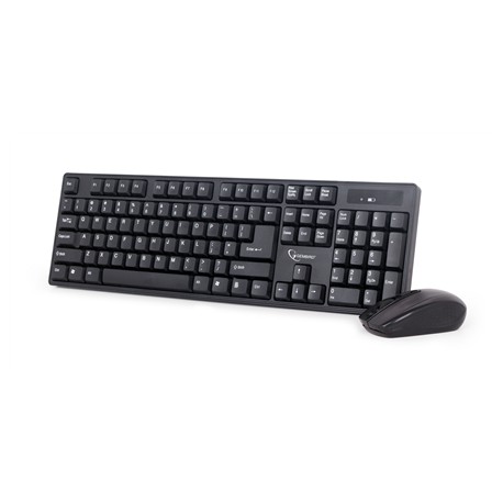 Gembird | Keyboard and mouse | KBS-W-01 | Keyboard and Mouse Set | Wireless | Mouse included | Batteries included | US | Black |