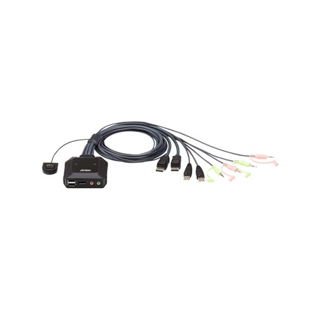 Aten | USB DisplayPort Cable with Remote Port Selector | CS22DP | 2-Port KVM Switch