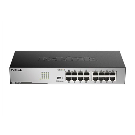 D-Link | 16-Port Gigabit Unmanaged Desktop Switch | DGS-1016D | Unmanaged | Desktop | 10/100 Mbps (RJ-45) ports quantity | 1 Gbp