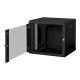 Digitus | Wall Mounting Cabinet | DN-19 09-U-SW | Black | IP protection class: IP20 Front door: Glass door, single opening Cabin