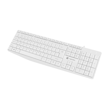 Natec | Keyboard | Nautilus NKL-1951 | Keyboard | Wired | US | White | USB Type-A | 390 g