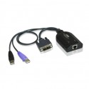 Aten USB DVI Virtual Media KVM Adapter with Smart Card Support KA7166 Link: 1 x RJ-45 Female, Computer: 2 x USB Type A Male, 1 x