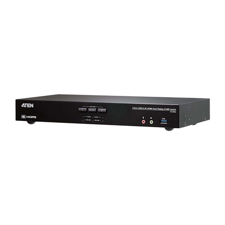 Aten CS1842-AT-G 2-Port True 4K HDMI Dual-View KVM Switch with Audio & USB 3.0 Hub